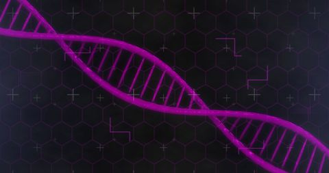 Abstract Digital DNA Strand with Geometric Overlay - Download Free Stock Images Pikwizard.com