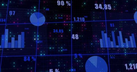 Futuristic Data Visualization Dashboard with Neon Elements