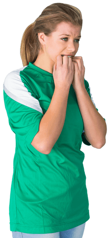 nervous football fan biting nails in green jersey transparent background - Download Free Stock Videos Pikwizard.com