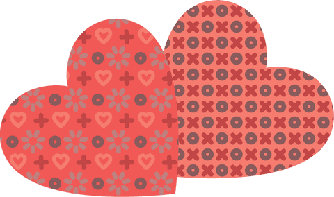 two patterned red heart shapes transparent background - Download Free Stock Videos Pikwizard.com