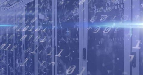 Innovative Technology Data Center with Binary Code Overlay - Download Free Stock Images Pikwizard.com