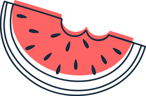 minimalistic vector of watermelon slice with biting marks - Download Free Stock Videos Pikwizard.com