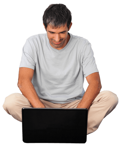 content man in comfy casual outfit on blended transparent backdrop - Download Free Stock Videos Pikwizard.com