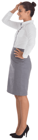 Happy Businesswoman in Professional Attire with Transparent Background