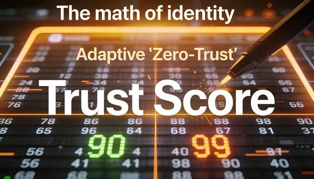 Highlighting trust score on adaptive zero-trust dashboard with numeric risk metrics and ai
