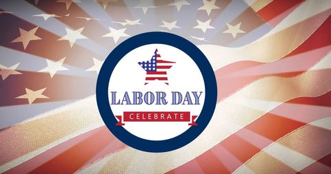 Labor Day Celebration Banner with American Flag Background - Download Free Stock Images Pikwizard.com