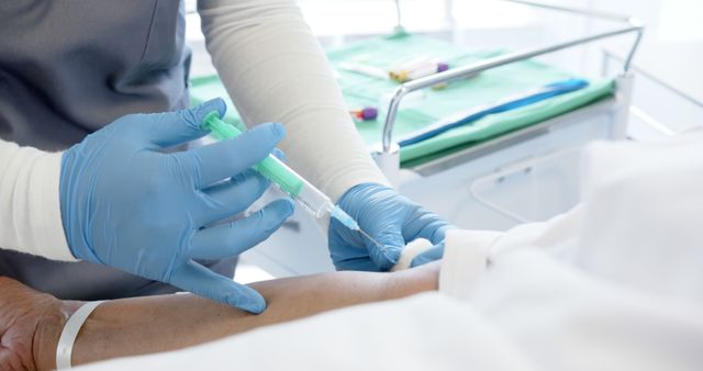 Nurse Administering Injection to Patient in Hospital Setting - Download Free Stock Images Pikwizard.com