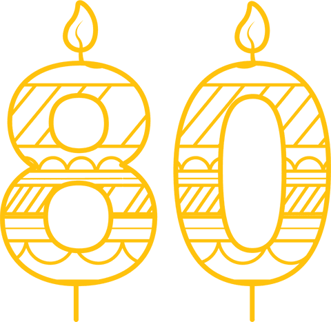 Transparent 80 Number Candle Illustration with Flames - Download Free Stock Videos Pikwizard.com