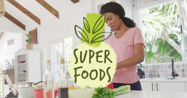 Woman Preparing Healthy Superfoods in Modern Kitchen - Download Free Stock Images Pikwizard.com