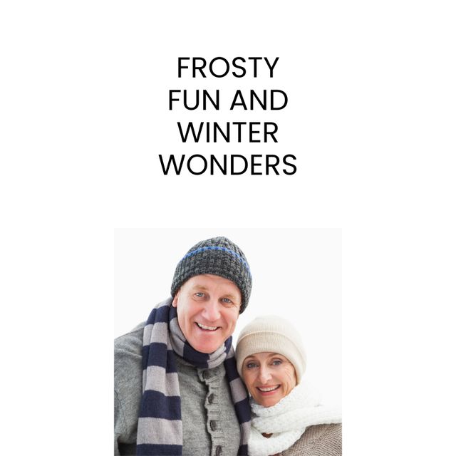 Elder Couple Enjoying Winter Together in Cozy Scarves and Hats - Download Free Stock Templates Pikwizard.com