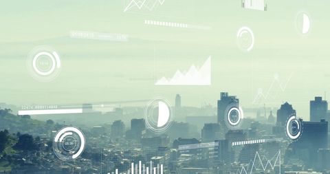 Digital Interface Over Modern Urban Skyline - Download Free Stock Images Pikwizard.com
