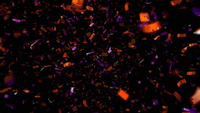 Vibrant confetti shards in digital abstract void