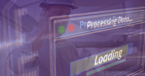 Architect Overlaid with Data Processing Interface