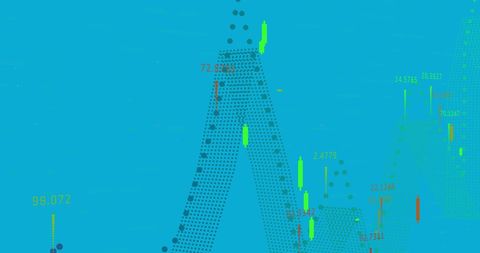 Abstract financial data visualization in blue palette