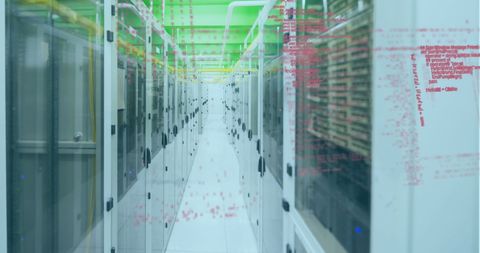 Data Processing in Modern Server Room with Abstract Interface - Download Free Stock Images Pikwizard.com