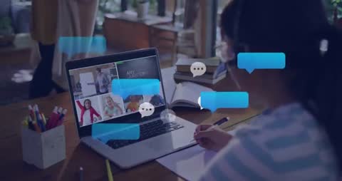 Virtual Communication with Digital Chat Bubbles