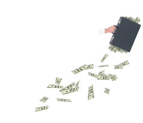 transparent suitcase with falling money illustrating financial environment - Download Free Stock Videos Pikwizard.com
