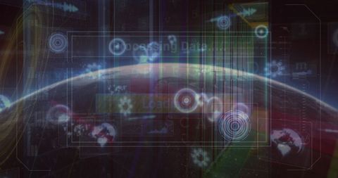 Global Digital Interface with Scanning and Data Processing - Download Free Stock Images Pikwizard.com