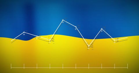Economic Data Visualization Over Ukraine Flag - Download Free Stock Images Pikwizard.com