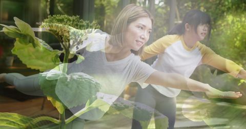 Outdoor Yoga and Nature Overlay Promoting Wellness