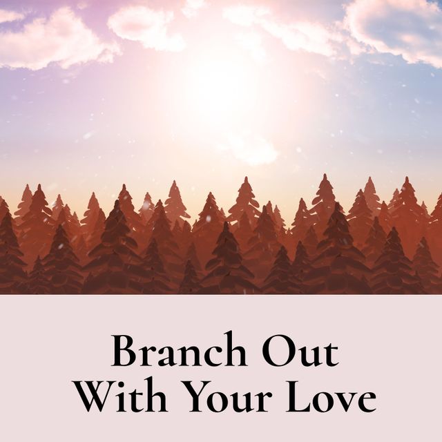 Branch Out with Your Love: Scenic Forest Sunset Theme - Download Free Stock Templates Pikwizard.com