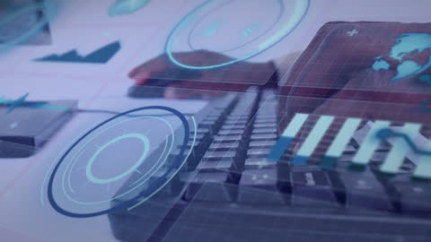 Futuristic Data Processing with Hands on Computer Keyboard