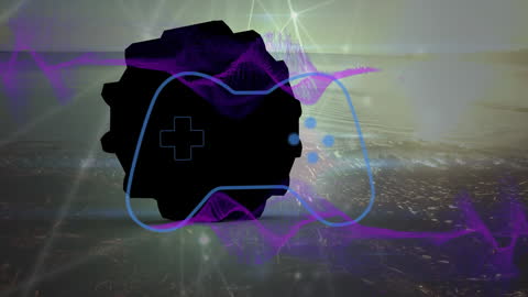 Digital Gamepad Overlay on Seascape