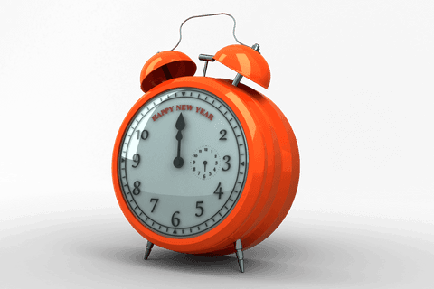 Orange Alarm Clock with New Year Text on Transparent Background - Download Free Stock Videos Pikwizard.com