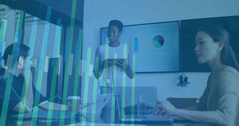 Team Engaged in Data Presentation and Analysis