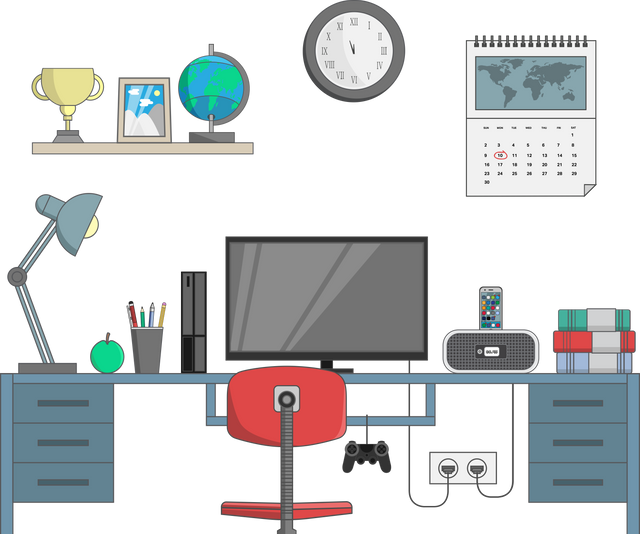 Home Office Desk with Various Items Illustrating Transparent Background - Download Free Stock Videos Pikwizard.com