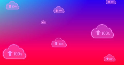 Cloud Technology Illustration With Digital Percentages and Arrows - Download Free Stock Images Pikwizard.com
