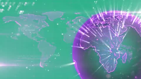 Digital Globe with Futuristic Data Network Visualization