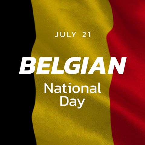 Belgian National Day Celebration Overlay on National Flag - Download Free Stock Templates Pikwizard.com