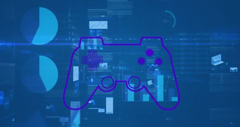 Gamepad Overlay with Data Technology Background - Download Free Stock Images Pikwizard.com
