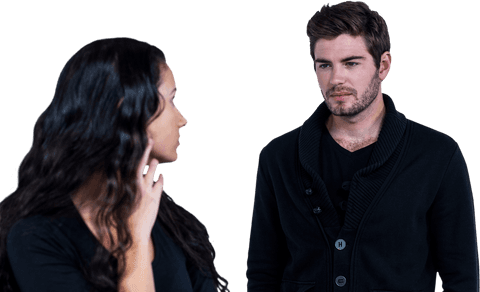 Couple Facing Each Other with Expressions on Transparent Background - Download Free Stock Videos Pikwizard.com