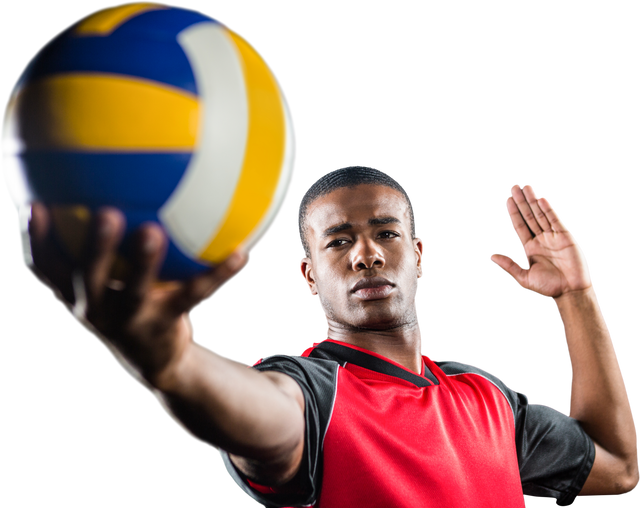 Determined Athlete Holding Volleyball on Transparent Background - Download Free Stock Videos Pikwizard.com