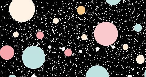 Abstract Pastel Circles on Dynamic Black Background