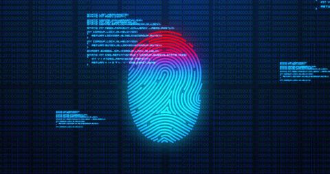 Digital Biometric Fingerprint with Data Codes Interface - Download Free Stock Images Pikwizard.com