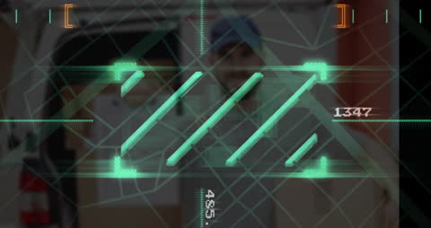 Digital Interface with Blurred Man in Car