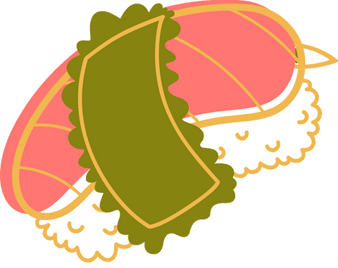Transparent Sushi Illustration with Salmon Nigiri and Shiso Leaf - Download Free Stock Videos Pikwizard.com