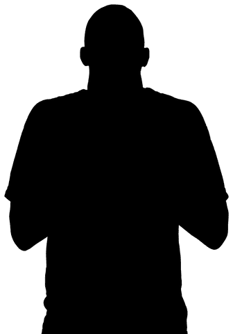 Silhouette Sportsman Jumping on Transparent Background