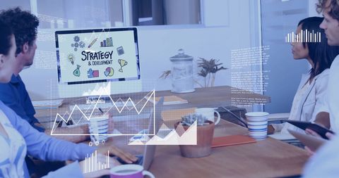 Diverse Team Collaborating on Strategy and Development in Modern Office