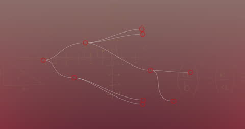 Animation of Mathematical Network on Purple Gradient Background