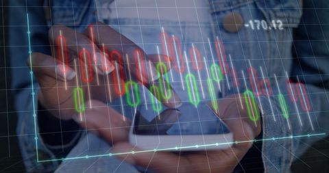 Financial Data Processing with Smartphone Overlay - Download Free Stock Images Pikwizard.com