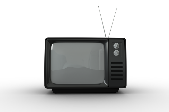 Black Retro TV Illustrated on Transparent Background for Entertainment Themes - Download Free Stock Videos Pikwizard.com