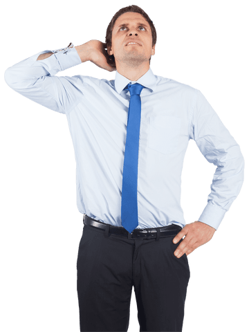 Anxious Businessman Looking Up on Transparent Background - Download Free Stock Videos Pikwizard.com