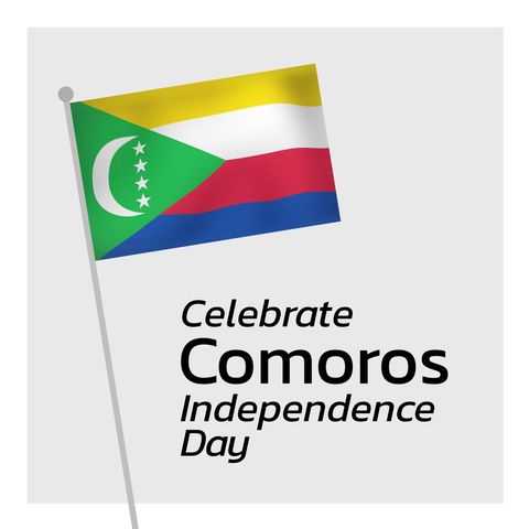 Comoros Independence Day Celebration Banner with Flag - Download Free Stock Templates Pikwizard.com