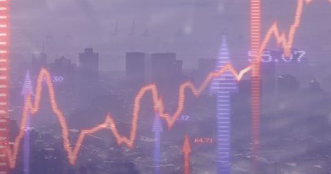 Abstract Financial Chart Over Modern Cityscape - Download Free Stock Images Pikwizard.com