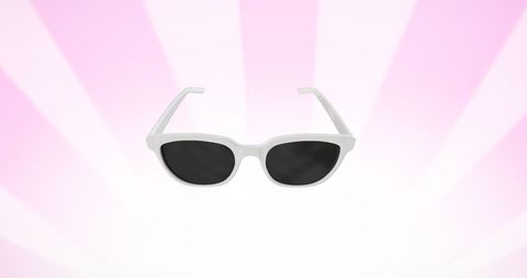 Floating White Sunglasses Against Pink Radiant Background - Download Free Stock Images Pikwizard.com