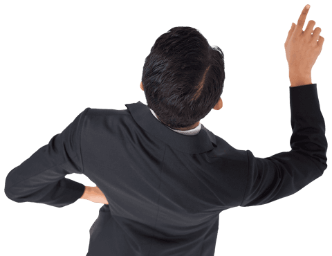 Transparent Bi-racial Businessman Gesturing Upwards - Download Free Stock Videos Pikwizard.com